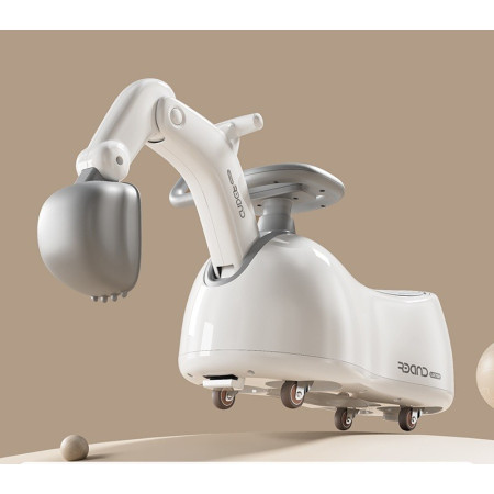 Masina 3 in 1, Cyrax, 1-3 Ani, Tip Excavator/Balansoar/Masina Yo Yo, din Plastic, 4 Roti Silentioase, 71.5 x 34 x 39 cm, Alb