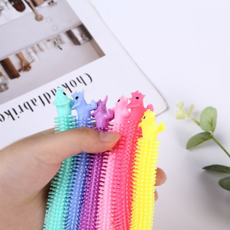 Jucarie senzoriala elastica Cyrax, Fidget Noodle, Antistres, Culori Random