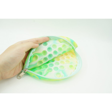 Jucarie antistres din silicon, Cyrax, Pop It Now and Flip It, Geanta, Floarea Soarelui, Verde