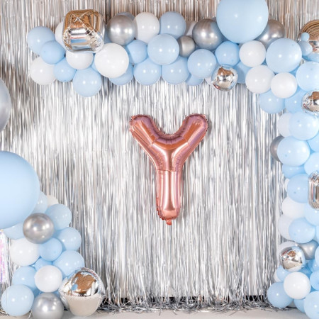 Balon Folie Metalizata Litera Y, Cyrax, 80 cm, Umflati cu Heliu sau Aer, Ambalaj Individual, Pai inclus, Rose Gold