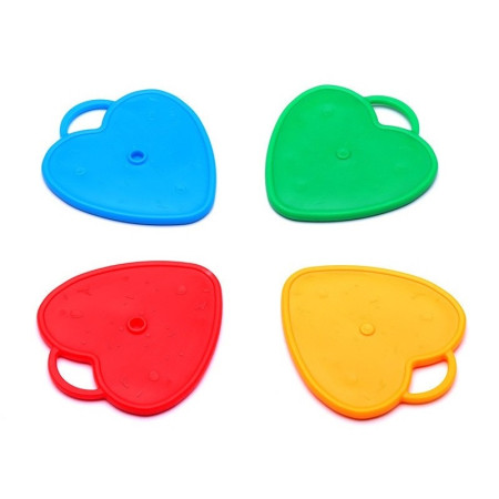 Set 4 Greutati pentru Baloanele cu Heliu, Cyrax, 32 grame, 8 grame Fiecare, Plastic, Forma Inima, Multicolor