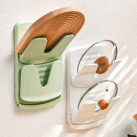 Suport de Bucatarie, Cyrax, pentru Capace/Tocatoare, din Plastic, Colectare Apa Scursa, Montare fara Perfoarare, 33.3 x 20.7 x 3.5 cm, Alb