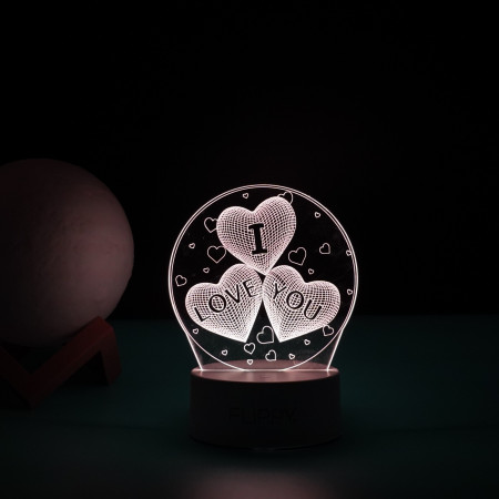 Lampa LED decorativa,  3D, cu text 