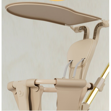 Carucior Pliabil, Cyrax, 1-3 Ani, Reversibil, 4 Roti, Parasolar, din Aliaj de Aluminiu + Plastic + Textil, 52 x 42 x 90 cm, Bej