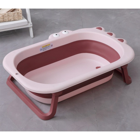 Cada Pliabila pentru Baie, Cyrax, din PP+TPR, pentru Copii 0-6 Ani, Model Crocodil, Dop de Scurgere, 80x54x21 cm, Roz