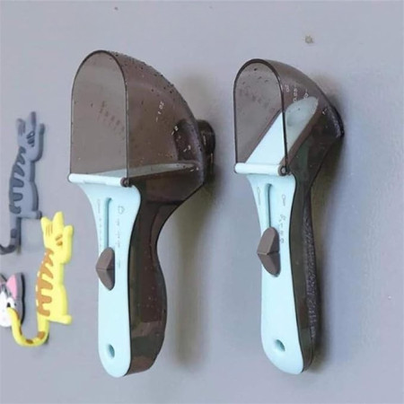 Set 2 Cupe Gradate pentru Bucatarie, Cyrax, Cupe de Masurat Reglabile, Ergonomic, Confortabil, pentru Lichide si Solide, Volum ajustabil 5-30ml, 30-130ml, Culoare Albastru