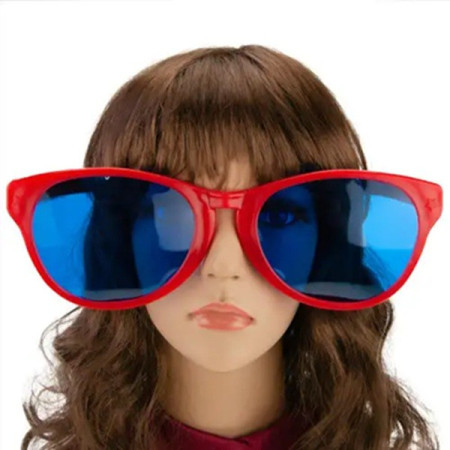 Ochelari Deghizare, Cyrax, Marime Exagerata, din Plastic, 26 x 9 cm, Rosu