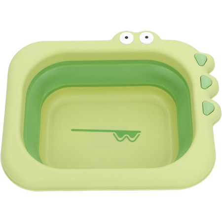 Lavoar Pliabil, Cyrax, pentru Copii, din PP/TPE, Portabil, Model Crocodil, 30x24.5x9 cm, Verde