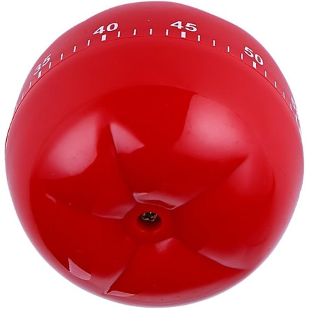 Cronometru mecanic de bucatarie Cyrax, forma de rosie, 60 de minute, 6.3 x 4.5 cm, material ABS, rosu