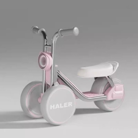 Tricicleta pentru Copii, Cyrax, Exercitiu de Echilibru, pentru 1-6 Ani, Lumina LED, Fara Pedale, din Plastic, Roti 7.8 cm, Greutate Portanta 50 kg, 43 x 58 x 35 cm, Roz