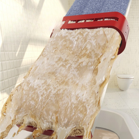 Mop Plat cu Laveta din Microfibra,  Pentru Uz Casnic, cu 2 Lavete Incluse, Sistem de Stoarcere, Tija Telescopica 130 cm, Rotire 360°, 42 x 130 cm, Rosu