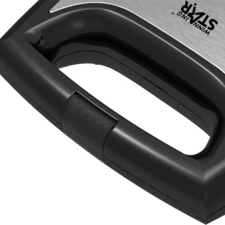 Sandwich Maker Cyrax, 24 x 23.5 cm, cu forme de triunghi si patrat, Cablu 80 cm, Material Interior Antiaderent, Inoxidabil, Maner Izolat Termic, 750W, 220 V, gri