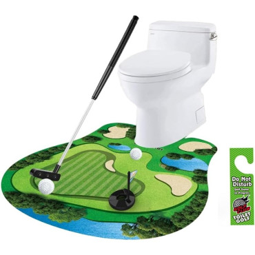 Covoras de Baie,  Model Teren de Golf, Interactiv, +14 Ani, din PVC, 80 x 69 cm, Verde