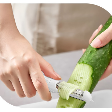 Cutit de Fructe Multifunctional, Cyrax, Razatoare, Curatator Fructe-Legume, Deschizator de Sticle, 18.1x3.8x2cm, Galben