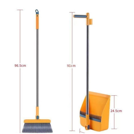 Set Matura si Faras cu Coada Detasabila,  cu Dinti de Pieptene pentru Curatare Matura, rotativ, pliabil, Otel inoxidabil si Polipropilena, portocaliu