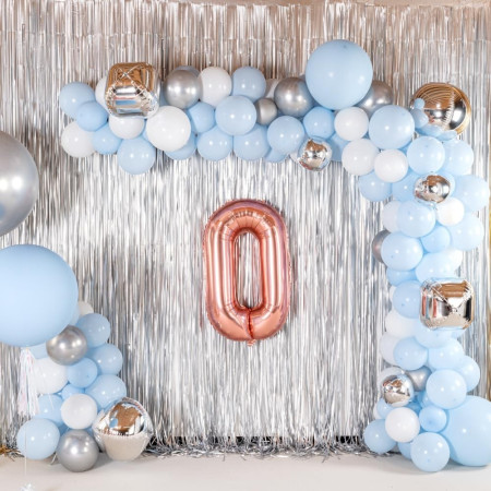 Balon Folie Metalizata Litera O, Cyrax, 100 cm, Umflati cu Heliu sau Aer, Ambalaj Individual, Pai inclus, Rose Gold