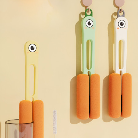 Perie de Curatat Pahare, Cani, Sticle, Cyrax, cu Maner Lung si Burete, Accesorii pentru Spalarea Paielor si Capacelor, usor de Agatat, 27.5x11.4x6cm, Verde