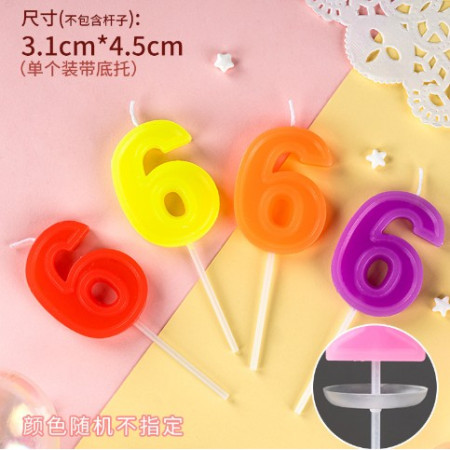 Lumanare Tort, cifra 6, Cyrax, Culoare Random