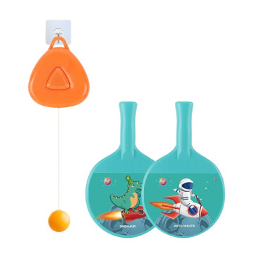 Set Palete pentru Tenis de Masa, Cyrax, pentru Copii, Accesoriu de Agatat Inclus, 2 Mingi, Design Animat, Albastru