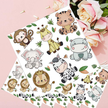 Set 20 de Servetele de Masa, Cyrax, Imprimeu Jungle, din Hartie, 16.5 x 16.5 cm, Multicolor