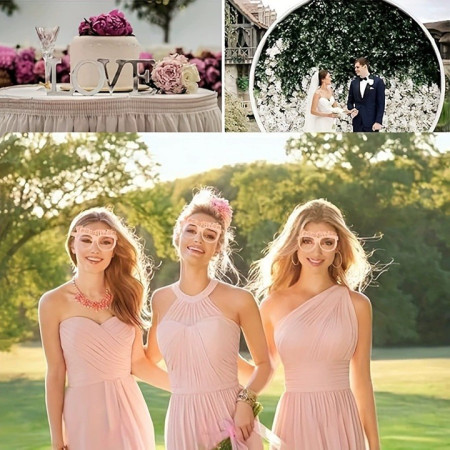 Set 10 Ochelari, Cyrax, Tematica Petrecerea Burlacitelor, Model Team Bride si Bride to Be, 9 x Roz, 1 x Alb